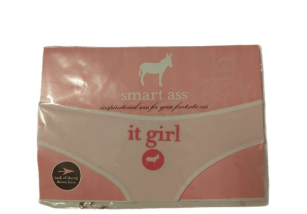 Smart Ass White Graphic Thong – "It Girl" Statement Lingerie